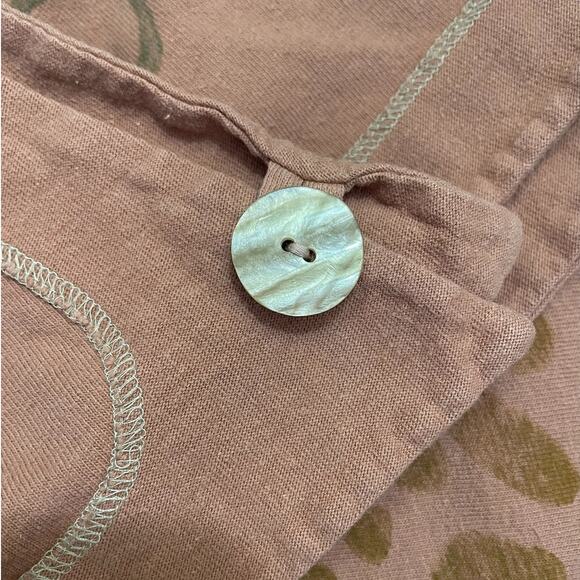 Blue Fish Organic Cotton Hand Painted Tunic Top Peach Size 1 Art To Wear Artsy - Picture 9 of 15